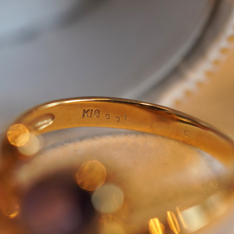 カボションのアメジストが可愛らしいリング