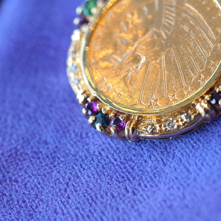 華やかなインディアン5ドル コイントップ