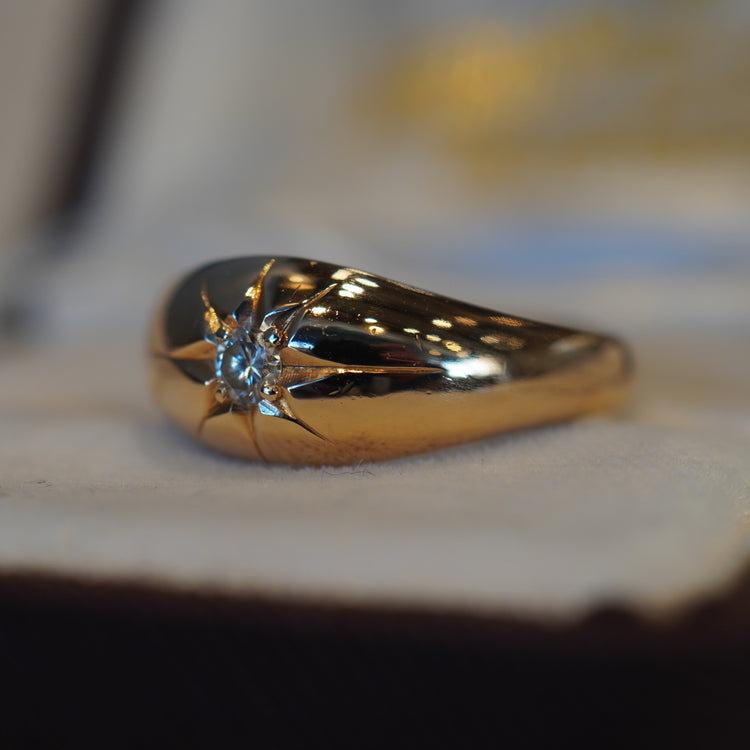 レトロな一粒ダイヤモンド リング