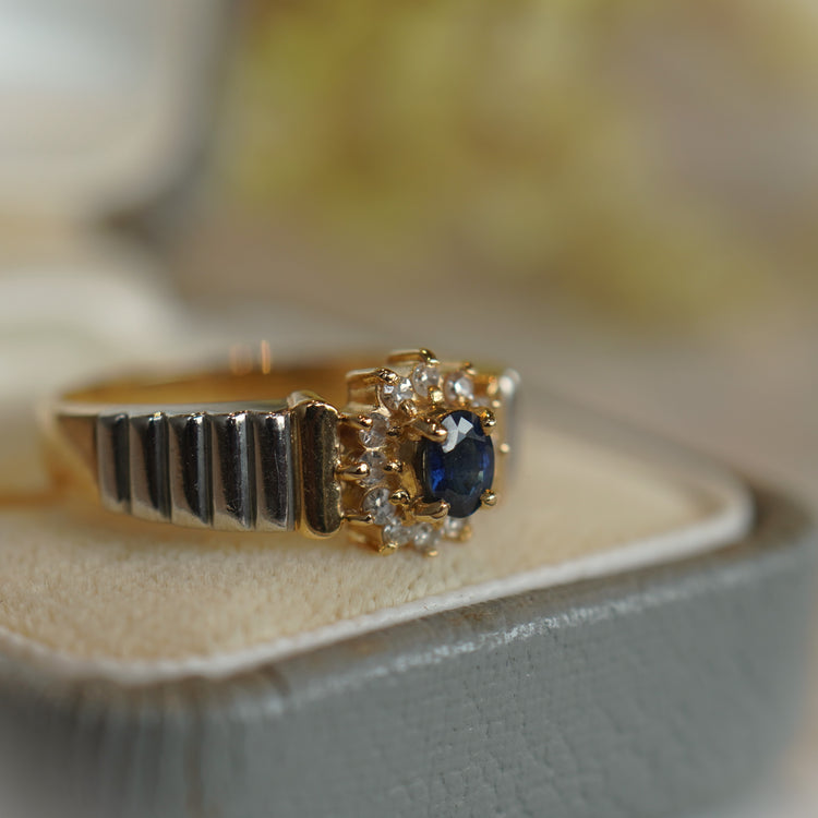 クールな サファイアコンビリング