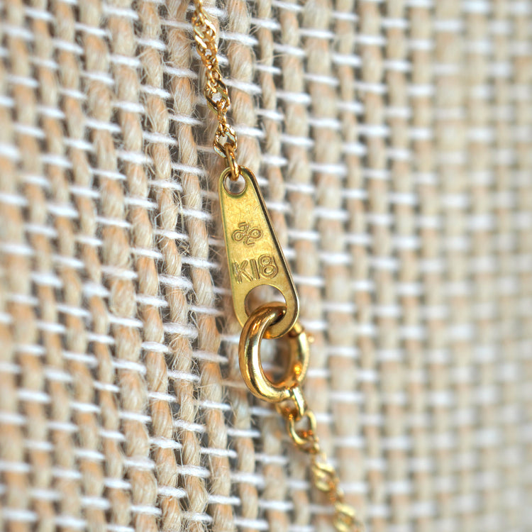 さりげない輝きの美しいトップつき スクリューネックレス