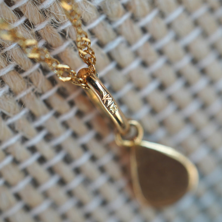 さりげない輝きの美しいトップつき スクリューネックレス