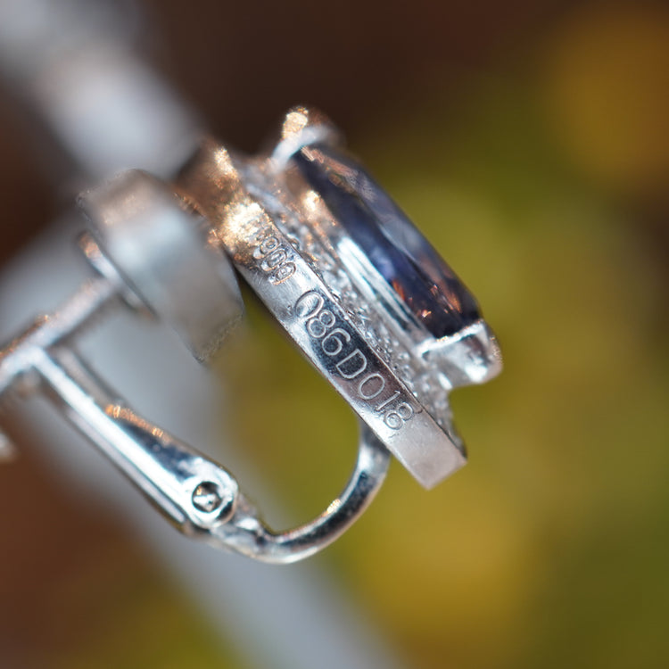 マーキーズカットのサファイアが美しい イヤリング