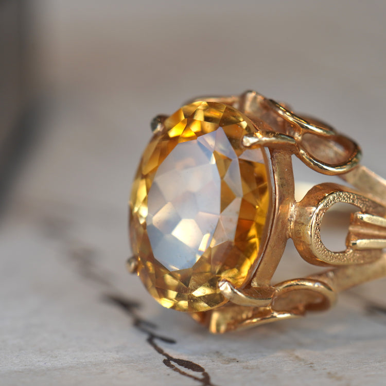 大粒 シトリンリング