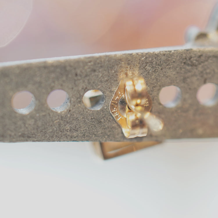 スクエア シトリンピアス