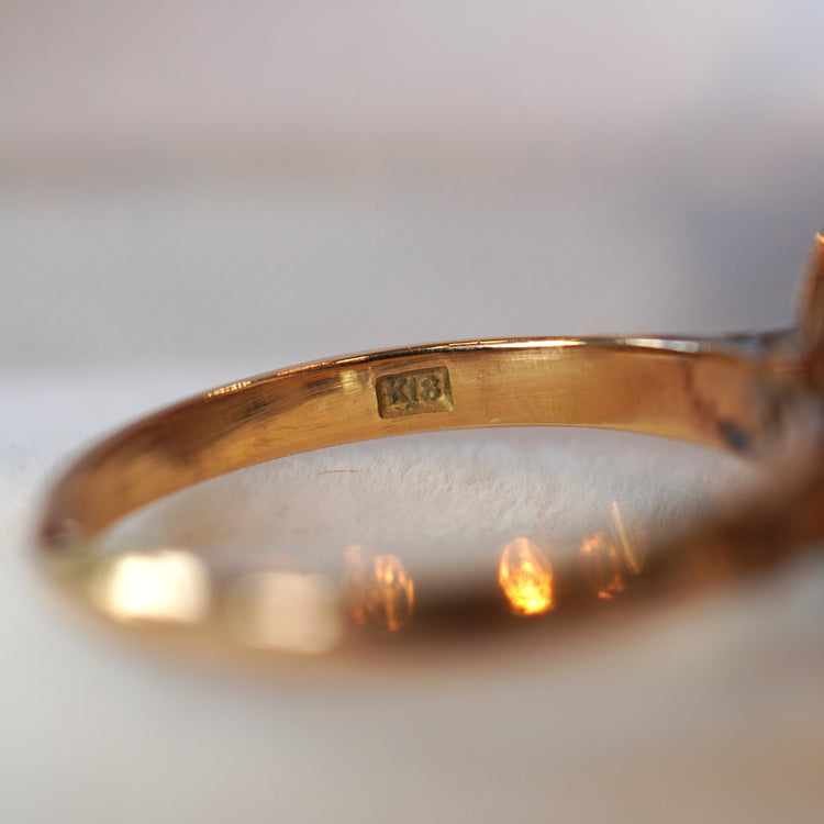 シンプルで美しい ゴールドパールリング