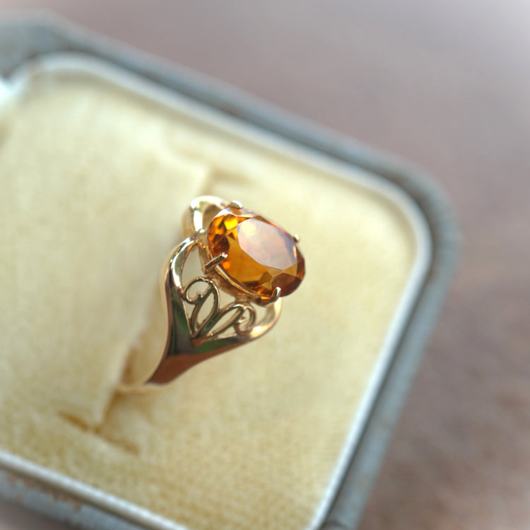シトリン デザインリング