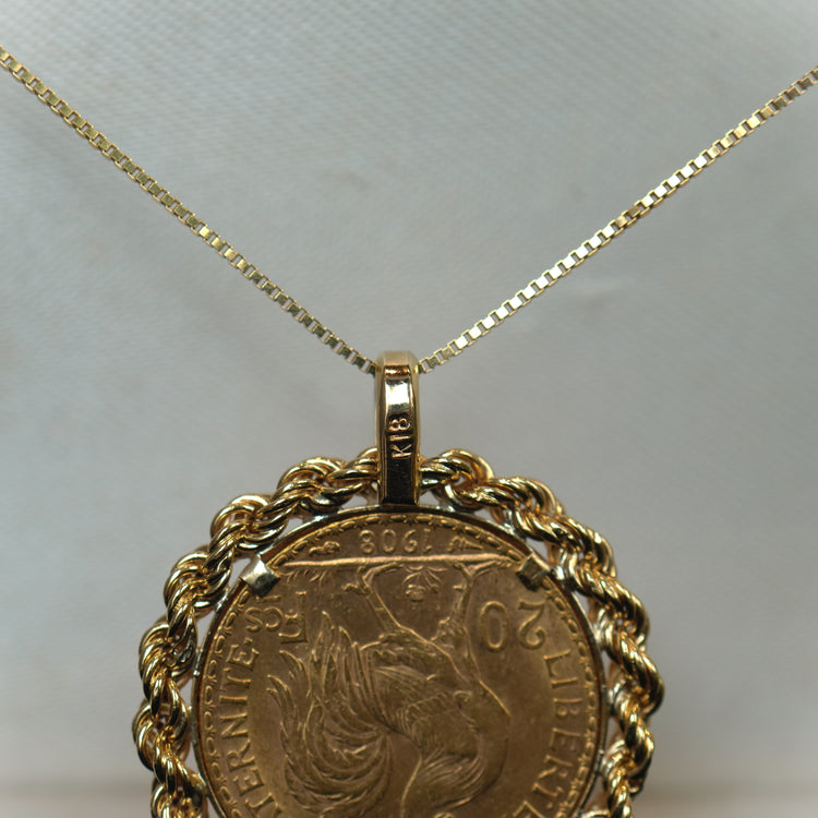 マリアンヌ金貨トップ 1908 from FRANCE