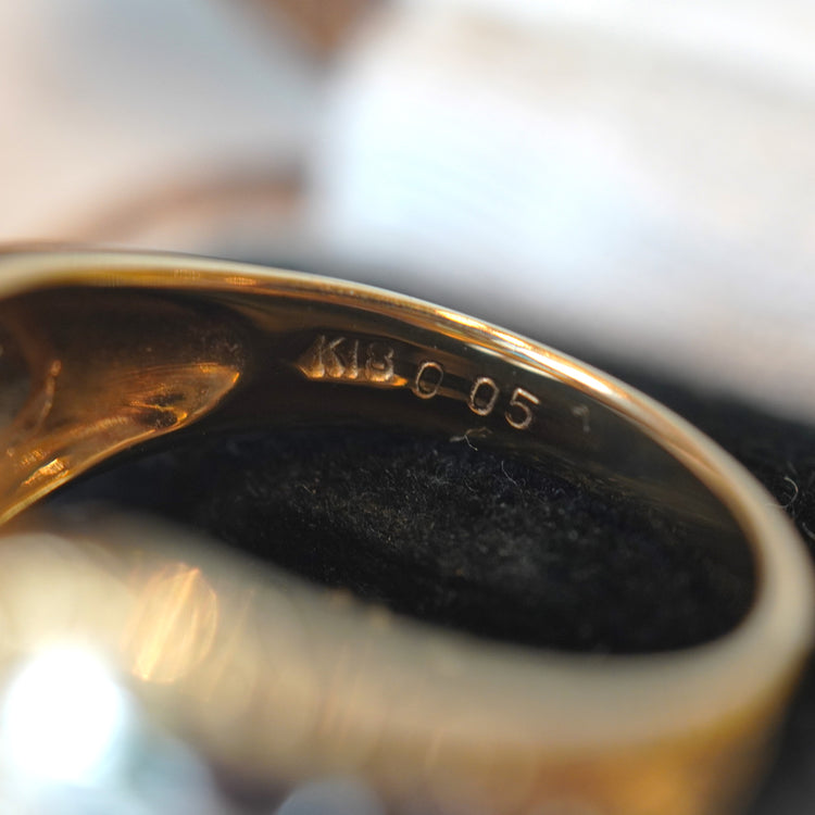 ユニークなサファイア コンビデザインリング