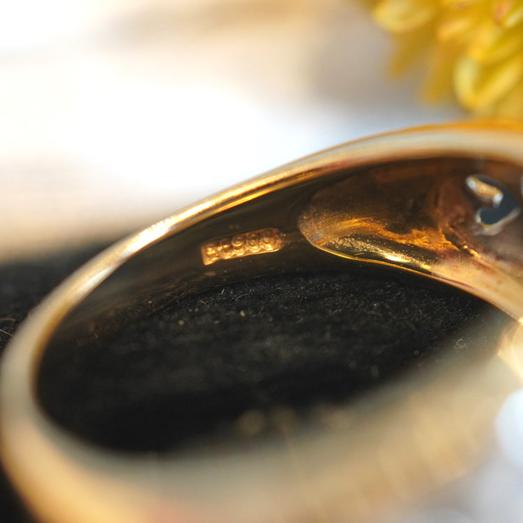 ユニークなサファイア コンビデザインリング