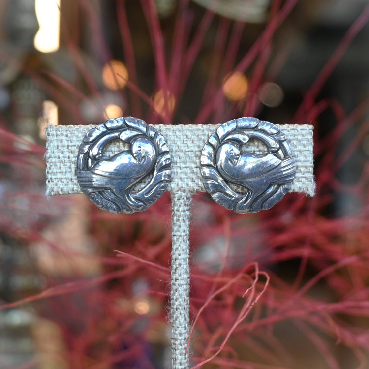ジョージジェンセン(GEORG JENSEN)美しいつがいの鳥 イヤリング