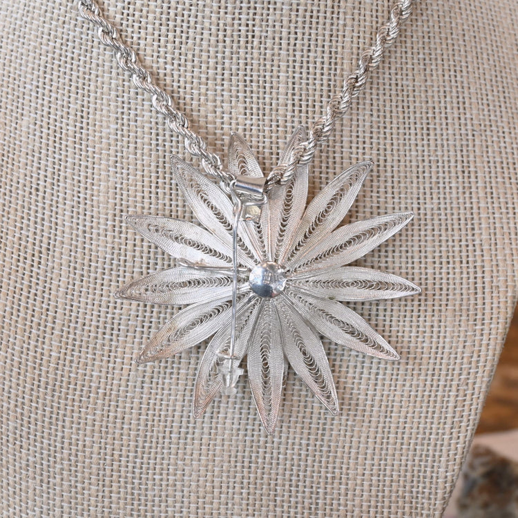 繊細なフラワーデザインのペンダントトップ