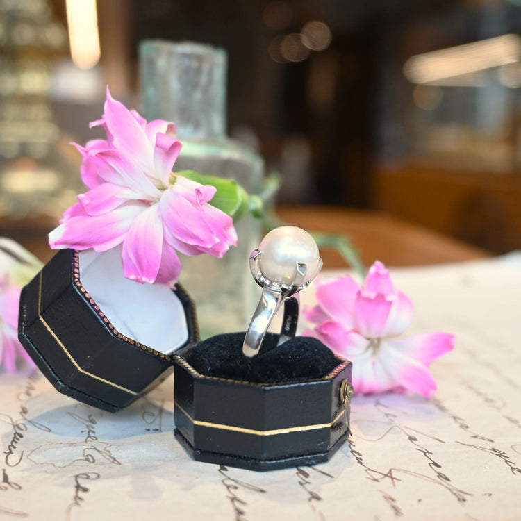 大粒パールが美しい プラチナリング