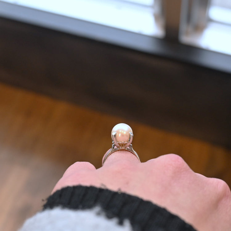 大粒パールが美しい プラチナリング