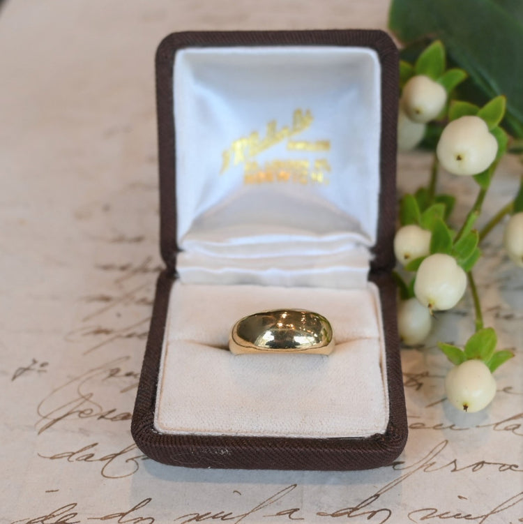 シンプルな 甲丸純金リング