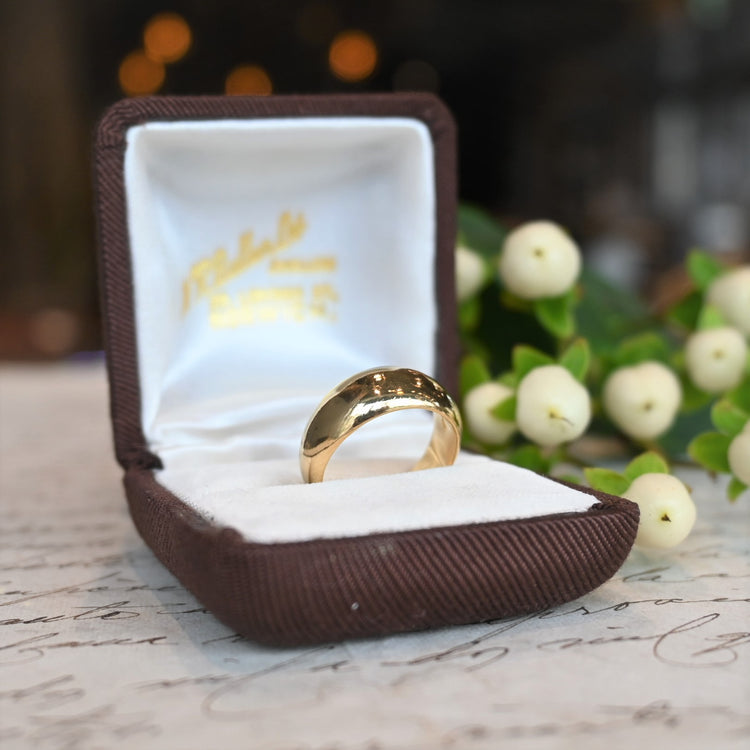 シンプルな 甲丸純金リング