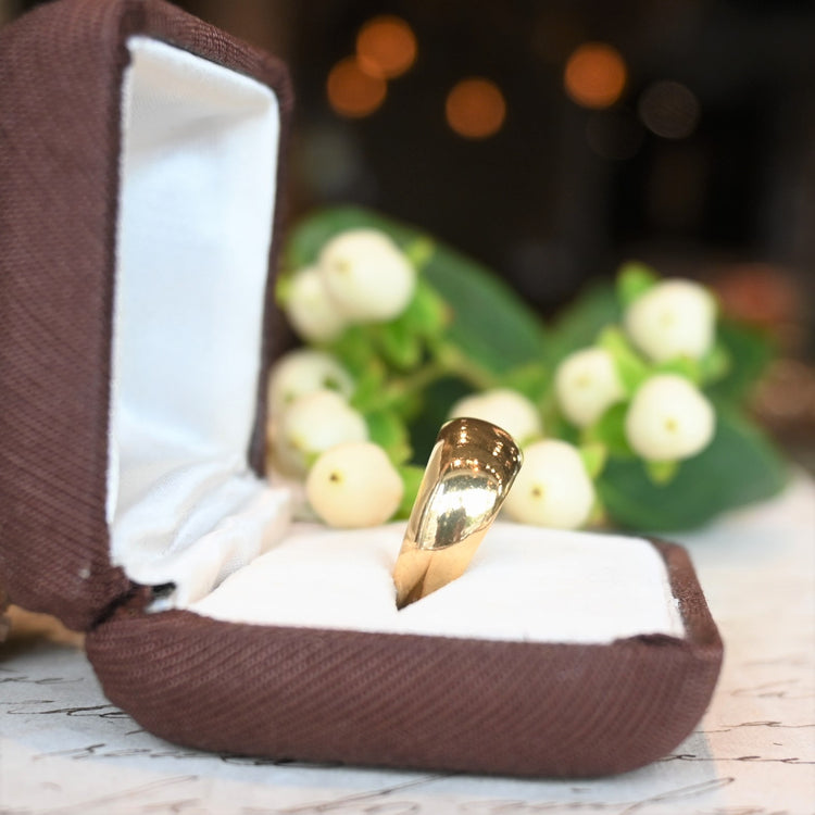 シンプルな 甲丸純金リング