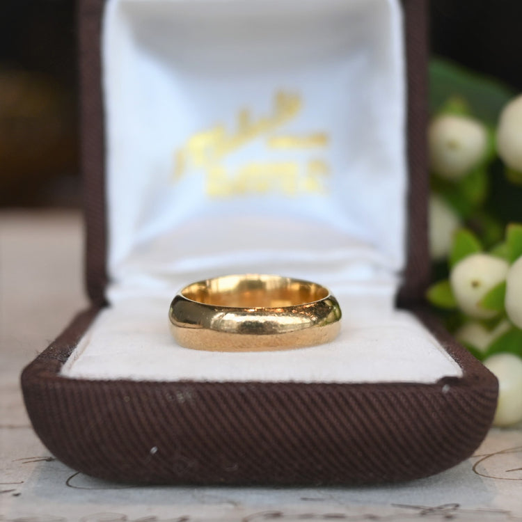 シンプルな 甲丸純金リング