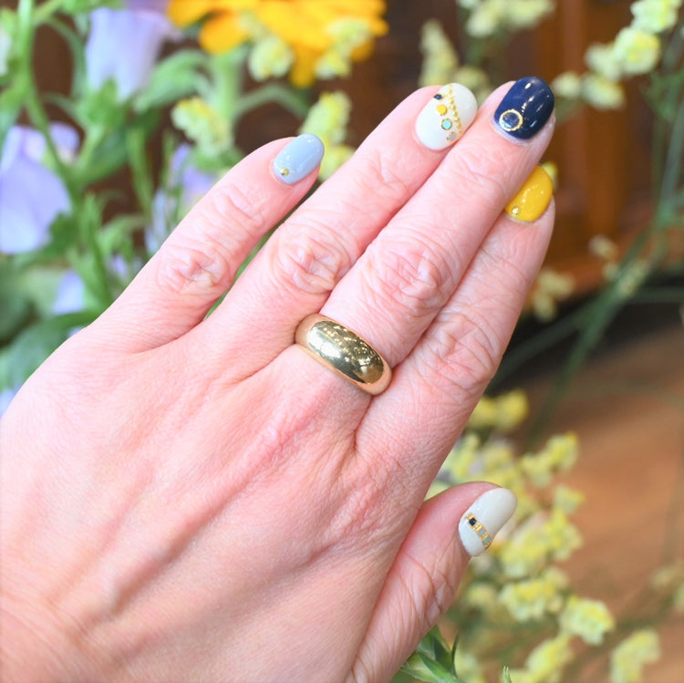 シンプルな 甲丸純金リング