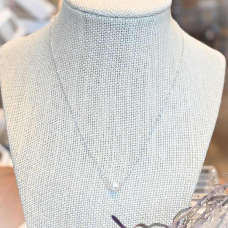 涼やかな 一粒パールネックレス