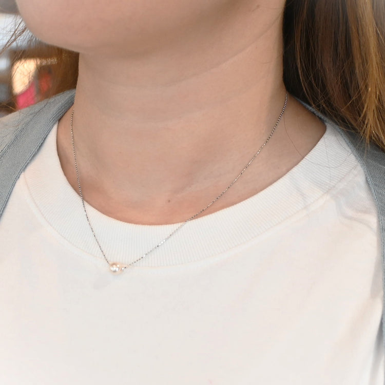 涼やかな 一粒パールネックレス