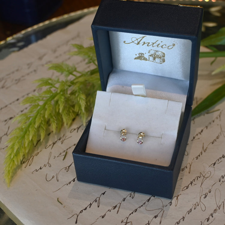 小さなピンクトルマリン ピアス