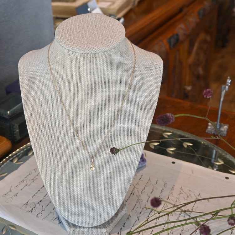 さりげない輝きの美しいトップつき スクリューネックレス