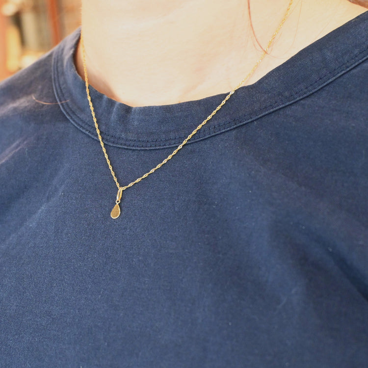 さりげない輝きの美しいトップつき スクリューネックレス