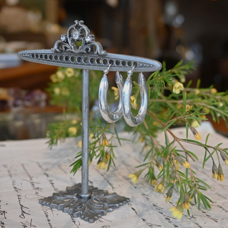 シンプルなシルバーフープピアス from UK