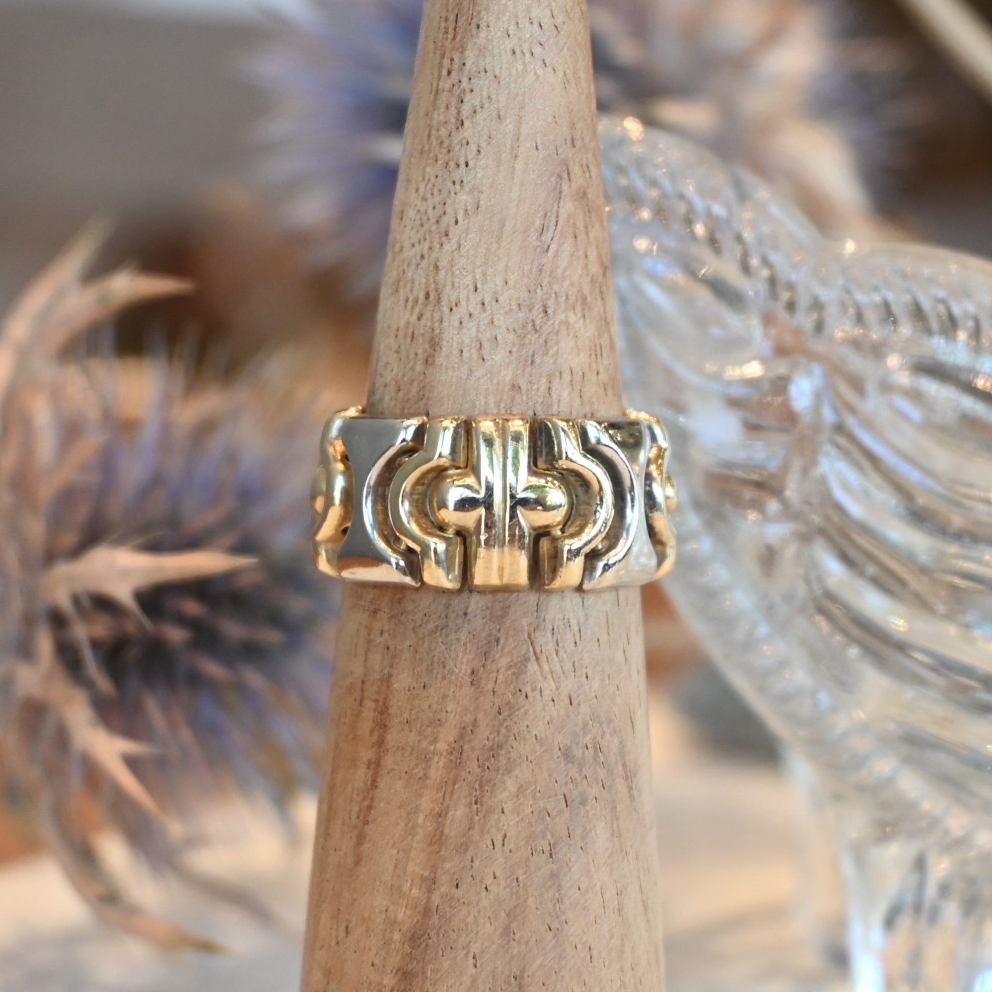 モード系 ヘマタイト コイルリング フリーサイズリング