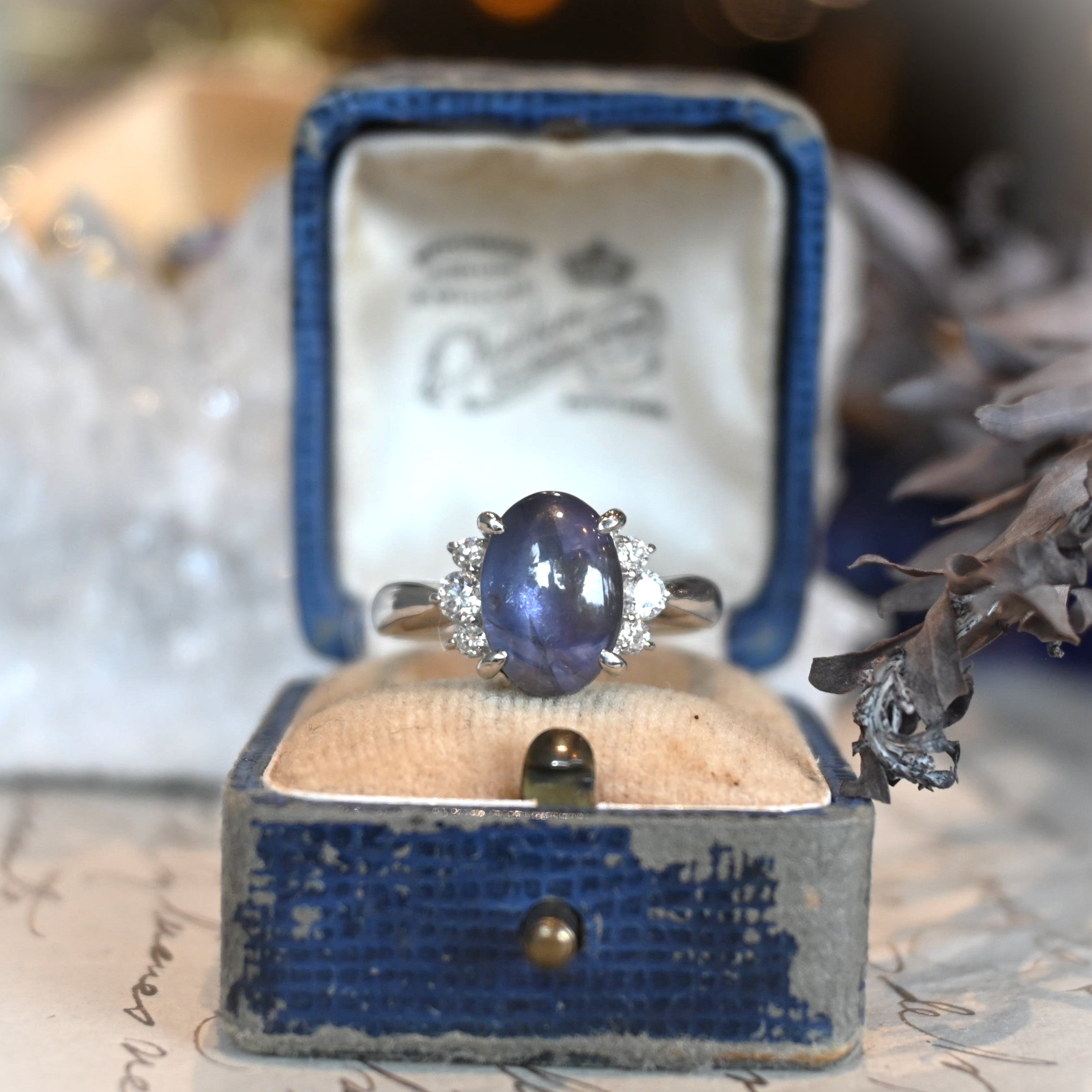 スターサファイア フォークリング シルバー 12号 kitohi スター