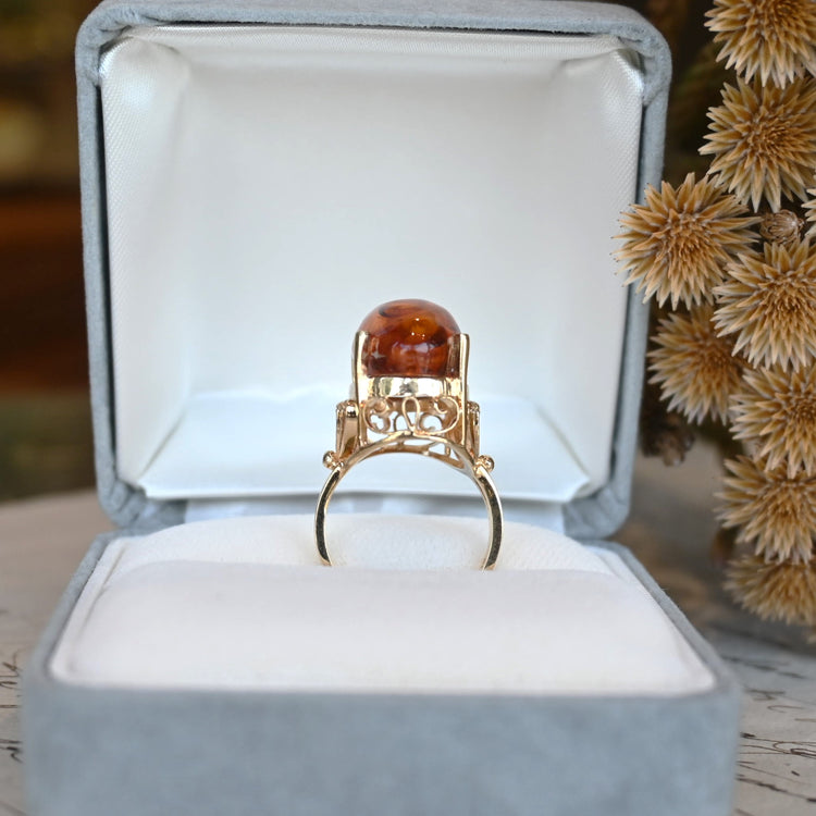 美しい 琥珀リング