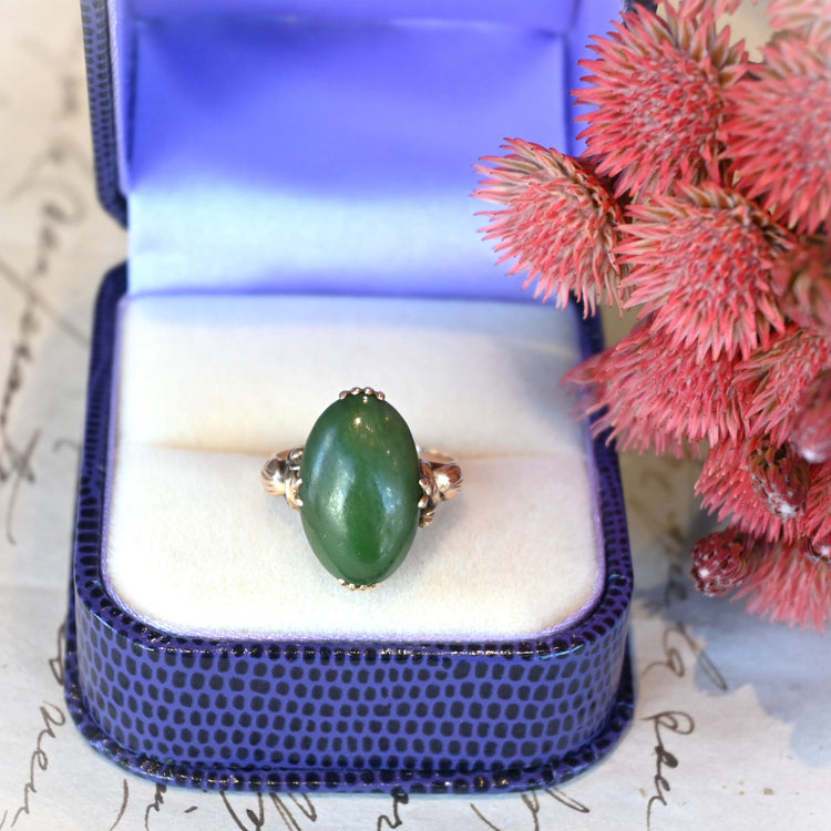 レトロな翡翠 デザインリング