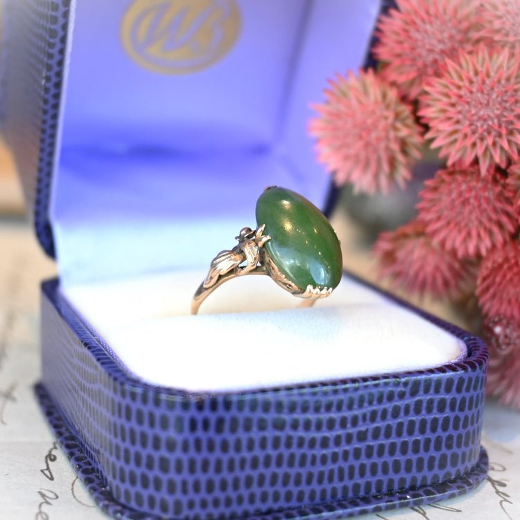 レトロな翡翠 デザインリング