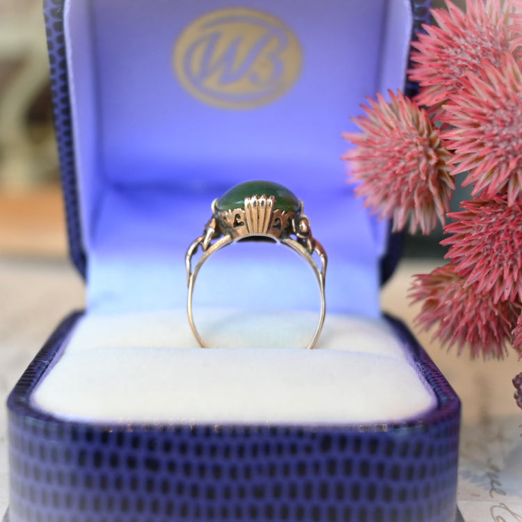 レトロな翡翠 デザインリング