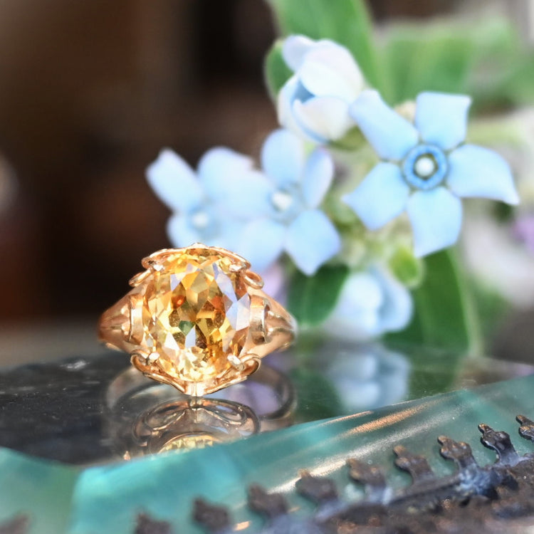 大粒 シトリンリング