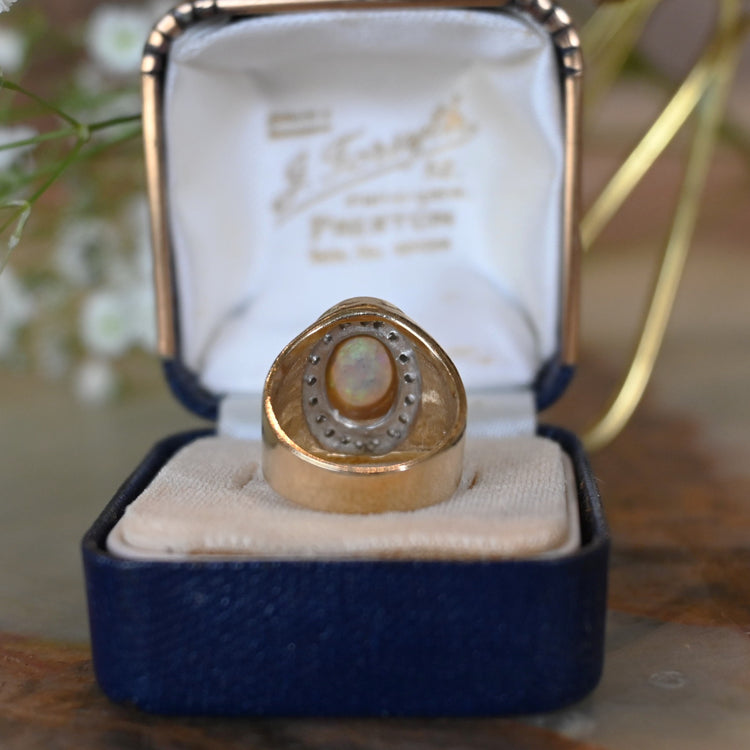 取り巻きのダイヤが美しいオパールリング fromU.S.A