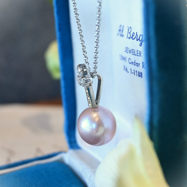 大粒のピンクパールが上品な ネックレス