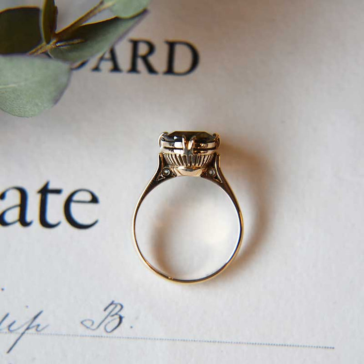 ヴィンテージ スモーキークウォーツ リング