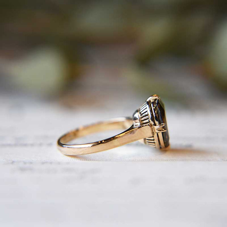 ヴィンテージ スモーキークウォーツ リング