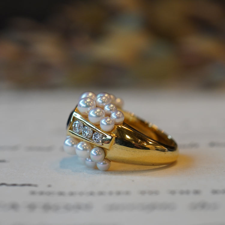 MIKIMOTO  サファイア パールリング
