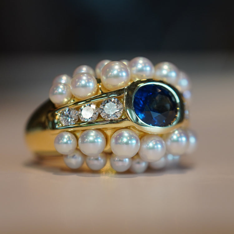 MIKIMOTO  サファイア パールリング