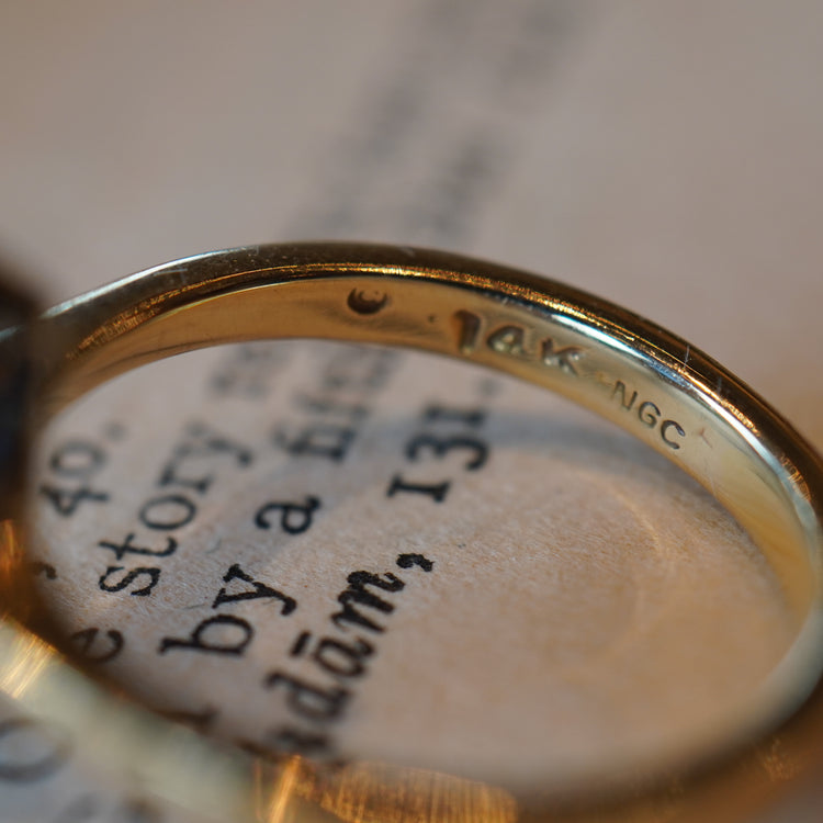 14金 サファイア ヴィンテージ リング