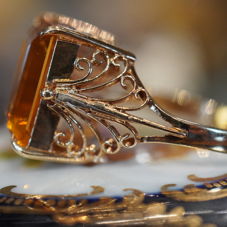 シトリン ヴィンテージ リング