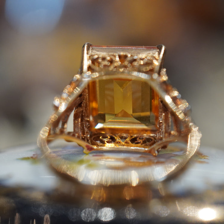シトリン ヴィンテージ リング
