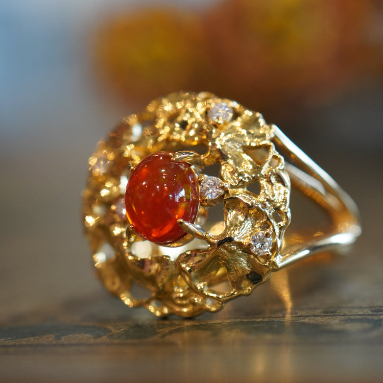 ガーネット シャムロックリング