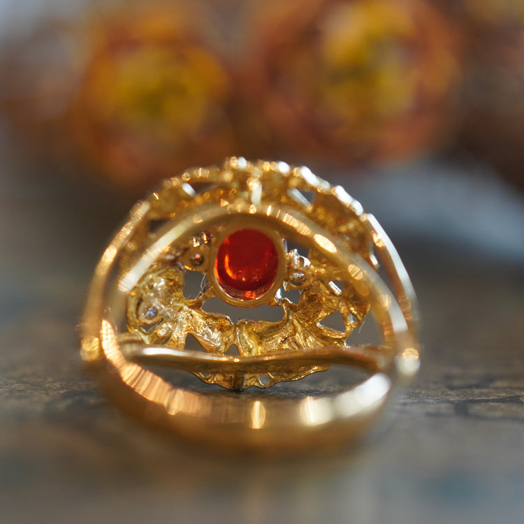 ガーネット シャムロックリング