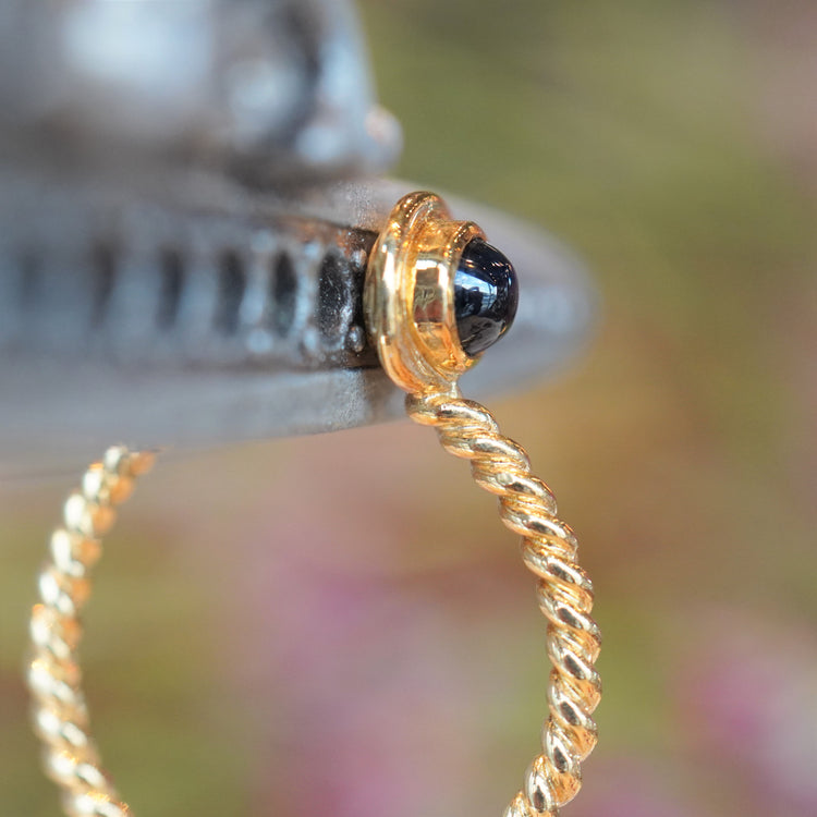 MIKIMOTO サファイア フープイヤリング
