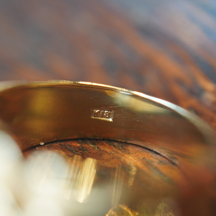 幅広 ゴールドデザインリング