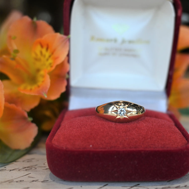 レトロな一粒ダイヤモンド リング